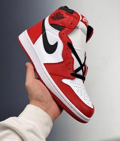 Custom RED Black White Jordan 1 CHICAGO High Q All White Jordan 1, White Jordan 1, Black White Jordans, Jordan 1 Sneakers, White Jordans, Jordan 1 High, Color Rojo, Lv Bag, Nike Air Jordan