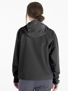 Inspired by a long history of staying dry in the mountains, the Cascade brings a retro feel to this breathable waterproof 2L rain shell for everyday excursions. Polyester ripstop fabric with water repellent coating and 100% taped seams make this a prime stormproof option when you're headed into work or the woods. Snap button cover over the center zipper adds a vintage touch that will win you style points with old school mountain townies and your weekend crew. | Marmot Women's Cascade Jacket in Black Size: Small Blue Bonnet, Green Clover, Long History, Ripstop Fabric, Blue Bonnets, Rain Wear, Womens Clothing Sizes, In The Mountains, Black Fits