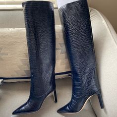 $1495 Jimmy Choo Mavis 85 Blue Navy Croc Embossed Leather 36.5 Nwb. Brand New With Box And Dust Bag. Style Mavis 85. Heels 8.5 Cm Blue Navy Croc Embossed Leather Made In Italy. Price Firm Luxury Heeled Boots With 4-inch Pointed Toe, Luxury Heeled Boots With 4-inch Heel And Pointed Toe, Luxury Pointed Toe Heeled Boots With 4-inch Heel, Elegant Blue Formal Boots, Elegant Blue Formal Heeled Boots, Elegant Blue Boots For Formal Occasions, Elegant Blue Heeled Boots For Evening, Elegant Blue Heeled Boots For Formal Occasions, Fitted Blue Luxury Boots