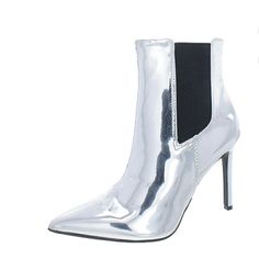 New W/Box Inc International Concepts Katalina Faux Leather Pointed Toe Stilleto Dress Booties. Color- Silver Metallic. Size 6. Created For Macy's. I.N.C. International Concepts Pairs Sleek Lines And A Stiletto Heel With Pretty Points In The Katalina Silver Metallic Dress Booties. 3-1/4" Stiletto Heel Pointed-Toe Booties With Inner Ankle Zipper And Elastic Gore For Easy Entry Cushioned Insole And Flexible Sole For Added Comfort Manmade Upper; Manmade Lining; Rubber Sole Created For Macy's Importe Silver Metallic Dress, Dress Booties, 50 Style, Fashion For Men, Fashion Today, 50 Fashion, Inc International Concepts, Shoes Heels Boots, Silver Fashion