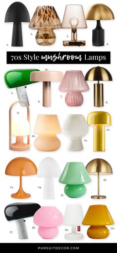 different types of lamps are shown in this graphic style, with the text overlaying them