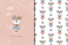 two notebooks with cute animals on them, one in blue and the other in pink