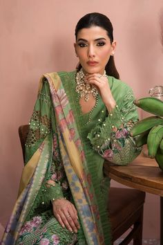 Royal Pakistani Salwar Kameez Guava Green Shade Salwar Suit s beautifully adorned with Resham and Embroidery work. The lavish intricate silver gold work and the hand-crafted details of sequins, mukaish, tilla, and beads. Detailed Description: SKU: PB847 Detailing: Embroidery, Motifs, Resham, Dabka, Tilla, Threads Color: Green Fabric: Silk, Net, Organza Design: Fully Embellished Dress with Embroidery Event: Party wear, Festive occasion Lawn Design, Pakistani Designer Clothes, Pakistani Salwar, Pakistani Lawn Suits, Printed Dupatta, Pakistani Salwar Kameez, Luxury Wear, Pakistani Wedding Dresses, Embroidery Motifs