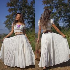 Boho maxi skirt with elastic waist and lined. 100% soft natural cotton. One size fit most figure. Color Off White. Measurements: Measurements: Skirt. Waist 24 up to 41 inches. Length 37 inches. Hip up to 45 inches ( measure inside the lining) Measurements: TOP Bust up to 37 inches. Waist 18 stretch up to 38 inches. Length 14 inches. Sleeve length 6 inches from the shoulder. CARE: Machine wash cold.Machine wash cold. These dresses are made from Raw Cotton- In the process of making these dresses t Circle Maxi Skirt, Festival Maxi Skirt, Summer Maxi Skirt, Skirt 2 Piece Set, Maxi Skirt Crop Top, Skirt Crop Top, Cotton Maxi Skirt, White Cotton Skirt, Belly Dance Skirt