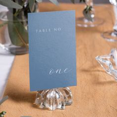 there is a place card on the table