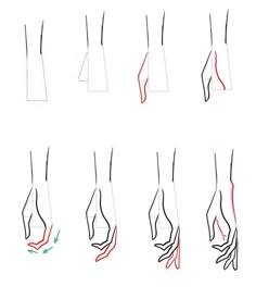 how to draw hands with different positions