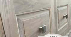 a bathroom vanity with marble counter tops and white cabinets in the shower area is featured for diy