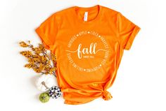 All we love about Fall! Fall is all about bonfires, apple cider, hayrides, and colorful forests! Enjoy this magical season with this sophisticated full of words design that reminds you of some of the best things you can do in autumn! Fall Cider, Chick Shirt, Thanksgiving Dinners, Side Chick, The Worst Witch, Bean Casserole, Friends Tshirt, Word Design, Green Bean