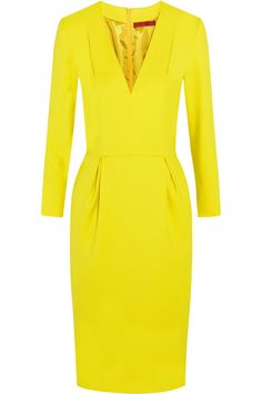 Corporate Dress, Born Free, Fashion Buyer, Stretch Crepe, Yellow Fashion, Crepe Dress, Look Chic, Yellow Dress