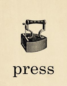 an old fashioned press with the words press on it