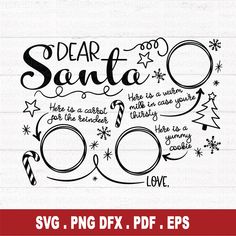 dear santa svg dxf cut file