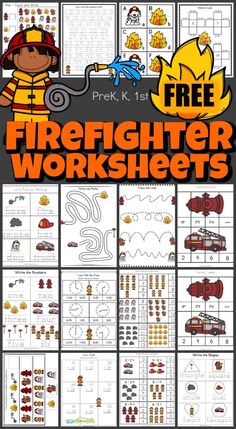 firefighter worksheets for preschool and prek k 1 to 5 with the text free