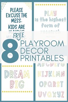 Free Playroom Decor Fun Playroom, Play Space, Playroom Decor, Diy Blog, Kids Playroom, Printable Designs