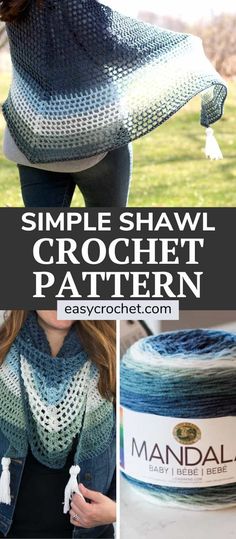 the simple shawl crochet pattern is easy to make