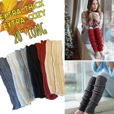 20” Cable Knit Tall Leg Warmers Maybe The Comfiest,Plush Soft Knit I Have Felt In A Long Time Slightly Thicker Than Regular “Run Of The Mill” Leg Warmers Poly/ Acrylic Very Nice Stretch I’m Tall, 5’10”Not Skinny, They Do Go Above My Knee, Or, I Can Scrunch Them Lower.. Both Looks Are Nice Nwot From Vendor Can Definitely Fit An Average Calf And A Thicker Calf Price Is For Each Pair Available In Dark Grey Creme Med Grey Black Wine & Oatmeal Each Will Come Like Pic Ready To Gift Thank You So Much F Casual Knitted Leg Warmers, Casual Knitted One Size Leg Warmers, Casual One Size Knitted Leg Warmers, Knitted Leg Warmers For Fall, Thick Knitted Casual Leg Warmers, Casual Thick Knitted Leg Warmers, Thick Calves, The Mill, Leg Warmers