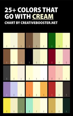 the color chart for 25 + colors that go with cream