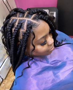 Jumbo Braid Styles, Big Box Braids Jumbo, Big Knotless, Plaits Hairstyles Black, Knotless Plaits, Large Box Braids, Summer Braids, Braiding Styles