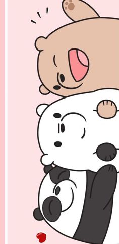 two cartoon pandas hugging each other in front of a pink background with the caption that says, i love you