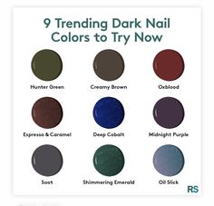 Dark Nail Colours, Hunter Green Nails, Dark Green Nails, Nail Art Ombre, Sally Beauty, Dark Nails, Color Care, Autumn Nails