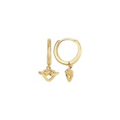 Fine 14k  yellow gold  tie the knot heart hoops.   These earrings are great for bridesmaid proposal gifts or for presenting as a special thank you gift during your wedding day speeches. Care tips: It will not oxidize or discolor. But since gold is a very soft metal that scratches easily, give it a wipe with a jewelry cloth once and awhile to keep it fresh. Gold Tie, September Birthstone Jewelry, August Birthstone Jewelry, July Birthstone Jewelry, Bridesmaid Proposal Gifts, Tie The Knot, Zodiac Jewelry, Proposal Gifts, Jewelry Ring Box