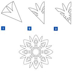 the instructions to make an ornament for a snowflaker with four different shapes