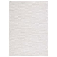 a white rug with small squares on it