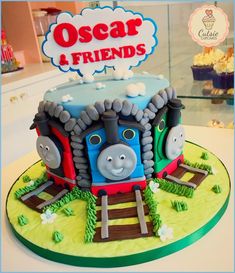 a thomas the train birthday cake for oscar and friends