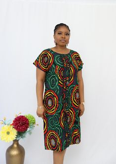 Beautiful Ankara print midi dress/occasion dress/ Mother's Day gift/ party wear/summer wear Flowered Chiffon Gown Styles, Chiffon Gown Styles, Styles Ankara, Pant Outfits, Beautiful Ankara Styles, Nigerian Lace Styles Dress, Mixed Print Dress, Lace Dress Styles, African Wear Dresses