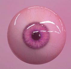 an eyeball is shown in the middle of a pink background