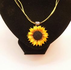 sunflower pendant necklace polymer clay jewelry gift for her Floral jewelry bridesmaid jewelry Weddi Yellow Flower-shaped Jewelry With Sunflower Print, Yellow Flower Shaped Jewelry With Sunflower Print, Yellow Flower Pendant Necklace With Sunflower Design, Yellow Sunflower Design Flower Pendant Necklace, Yellow Sunflower Print Jewelry Gift, Yellow Sunflower Print Jewelry As Gift, Yellow Sunflower Print Jewelry For Gift, Clay Pendants, Necklace Polymer Clay