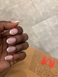 Simple Bridesmaid Nail Ideas, French Tip With Extra Line, Fun White French Tip Nails, Summer French Manicure Ideas, French Tips With Lines, L French Tip Nails, French Tip Unique, French Tip Acrylic Nails Designs, Nails That Go With Black Dress