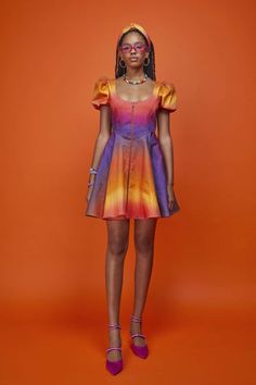 Asymmetrical Ruffled Skirt, Autumn Adeigbo, Sunny Dress, Sadies Dress, Spring 2023 Ready To Wear, Lucy Dresses, 2023 Ready To Wear Collection, 2023 Ready To Wear, Cotton Blends Dress