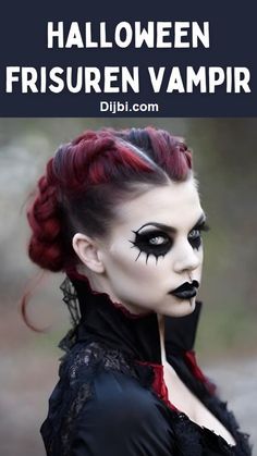 Vampire Makeup And Hair, Vampier Make-up Halloween, Vampire Make Up, Kids Vampire Makeup, Vampire Diy, Halloween Makeup Vampire, Fine Hair Styles, Vampire Costume Diy, Diy Girls Costumes