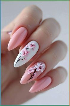 summer pastel nailseasy flower nail designs for summersummer nailssummer nails 2024cute flower nail designeasy nail tutorial sponsored post tiktok:@annabuscarino Garden Inspired Nails, Pink Flower Nails, Fashion Nail Art, Mint Green Nails, Pink Nail Art Designs