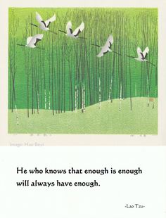 an image of birds flying in the air above trees and grass with a quote from lao tzu