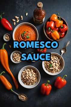 A photo of a  Romesco Sauce which is a type of dairy free sauces Dairy Free Cheese Sauce Easy, Dairy Free Cream Sauce For Salmon, Mushroom Sauce Dairy Free, Dairy And Soy Free Shrimp Recipes, Dairy Free Alfredo Sauce Coconut Milk, Romesco Sauce