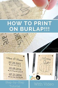 how to print on burlap with video