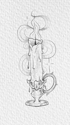 Blown Out Candle Drawing, Candle Burning At Both Ends Drawing, Lit Candle Tattoo, Candle Holder Tattoo, Candles Tattoo Design, Candle Flame Tattoo, Candle Flame Drawing, Melting Candle Tattoo, Melting Candle Drawing