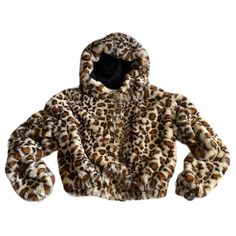 Topshop Faux Fur Leopard Print Cropped Zip Hooded Jacket In Size Xs! Super Cute, So Soft And Warm! This Jacket Fits True To Size! Can Fit A Size Small If You Prefer A Tight Fit! Jacket Features Elastic Waistband And Cuffs. Full Zip And Hood! This Jacket Will Sit On Your Waist Or At/Above Belly Button. Perfect Addition To A Faux Leather Outfit! See Item Details In Pics! Ask Any Questions A Reasonable Offer May Be Accepted No Low Balling Nwt Items Please! Hit That Like Button For Private Deals And Brown Hooded Faux Fur Outerwear, Trendy Brown Faux Fur Outerwear, Brown Fitted Faux Fur Outerwear, Faux Leather Outfit, Faux Leather Outfits, Winter Wishlist, Dr Wardrobe, Fasion Outfits