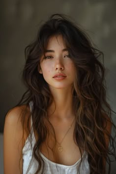 Side Bangs Hairstyles, Side Bangs, Asian Hair, Volume Hair, Latest Hairstyles, Long Curly Hair, American Beauty, Side Part, Womens Haircuts