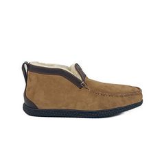 in stock Brown Slip-on Moc Toe Sneakers, Brown Slip-on Sneakers With Moc Toe, Casual Brown Slip-on Boots, Brown Winter Sneakers With Textured Sole, Brown Slip-on Winter Sneakers, Lewiston Maine, Leather Slippers, Handmade Shoes, Chestnut