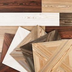 several different types of wood flooring laid out on top of each other in rows