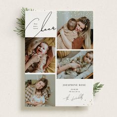 a christmas card with photos of people holding their babies