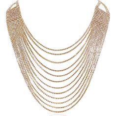 PRICES MAY VARY. STYLISH DESIGN - You'll effortlessly transform any look with this statement gold tone cubic zirconia necklace. With sparkling layers of delicate simulated diamond chains, this elegant yet trendy rhinestone chunky bib necklace perfectly compliments wedding, formal, and party looks. SUPERIOR QUALITY - Every detail has been fine-tuned for maximum quality, longevity, and comfort. Approximate Measurements: 16.5 inches long with 3.5 inch extension. Cubic zirconia and high-shine gold t Cheap Statement Chain Necklace For Formal Occasions, Affordable Statement Necklaces For Wedding, Cheap Gold Rhinestone Statement Necklace, Cheap Statement Chain Necklace For Formal Events, Luxury Elegant Bib Necklaces For Party, Luxury Fine Jewelry Backdrop Necklace With Adjustable Chain, Luxury Rectangular Diamond Necklace For Formal Events, Cheap Gold Rhinestone Necklace For Formal Occasions, Cheap Gold Rhinestone Necklace For Party