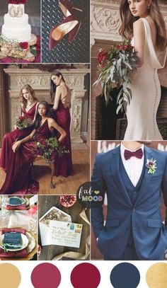 a collage of different wedding colors and styles