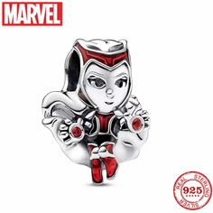 Brand New Without Tag Nwot Marvel Crystals Marvel Scarlet Witch Charm Sterling Silver 925 With Red Enamel And Red Cubic Zirconia Stones. Summon The Chaos Magic Of Scarlet Witch With The Marvel Scarlet Witch Charm. The Charm Depicts Her Wearing Her Iconic Headpiece Filled With Hand-Painted Red Enamel. She's Shown Mid-Action With Outstretched Arms And Has A Red Stone Set In Each Of Her Palms. The Rest Of Her Outfit Is Colored With Enamel, Together With Her Swooshing Cape, Which Features A Special Marvel Scarlet Witch, Pandora Original, Chaos Magic, Charms Pandora, Bracelet Pandora, Nick Fury, Pandora Bracelet Charms, Ms Marvel, Silver Dragon