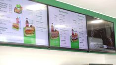 menus on the wall in a fast food restaurant