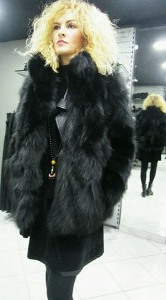 NEW,Real and Natural FLUFFY BLACK Fox Fur jacket!Your bacic black fur for every day and every where!Sport,casual,formal. Perfect winter jacket! Black Leather belt included. Super soft and light in weight! So warm and in the best quality as always! Order it hooded. Order it with zipper in silver,gold or black color. Order it shorter or as long as you like! Made from the best fur experts! We take orders in any size,color of model! Wholesale- retail. No returns accepted. Fox Fur Jacket, Black Fox, Fur Cape, Womens Suits, Fox Fur Coat, Black Leather Belt, Fox Fur, Fur Jacket, Leather Belt