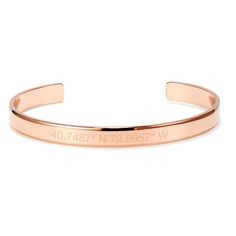 Coordinates Bracelet, Engraved Jewelry, Treat Yourself, Never Forget, Custom Engraving, Cuff Bracelet, To Create, Gold Bracelet, Bangles