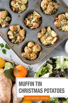 muffin tin christmas potatoes recipe with oranges and greens